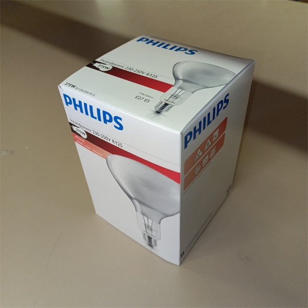 Инфракрасная лампа R125 IR 375W E27 230-250V CL 1CT/10 Philips
