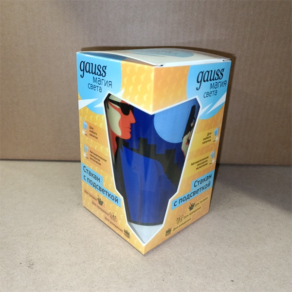 Праздничный светодиодный стакан с автоматической подсветкой Гаусс 