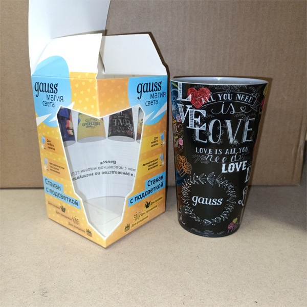 Праздничный светодиодный стакан с автоматической подсветкой Гаусс 