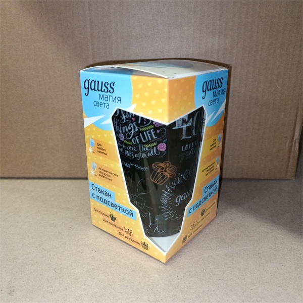 Праздничный светодиодный стакан с автоматической подсветкой Гаусс 