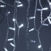 Светодиодная гирлянда ЭРА ERAPS-BK1 бахрома 0,7x2м холодный белый свет 100LED белый каучук 220В IP65