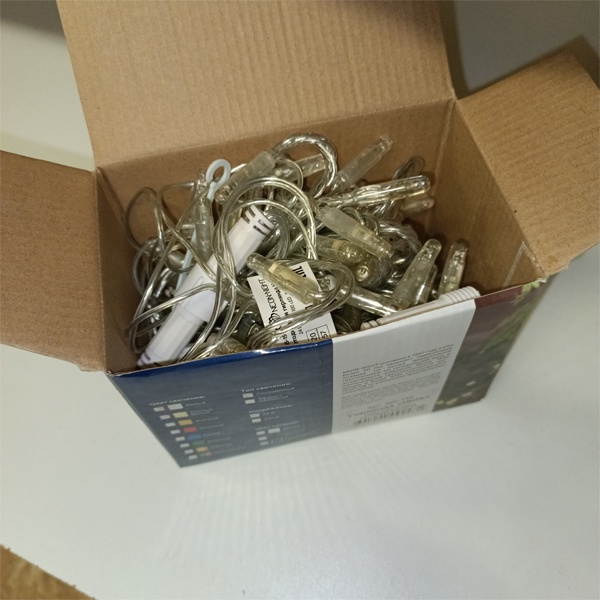 LED гирлянда нить 10 метров, 24 Вольта, Теплый белый