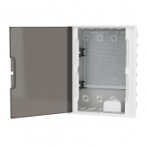 Щиток встраиваемый для полых стен слаботочный DKC FRAME 24м тонированная дверца, плата, розетки IP40
