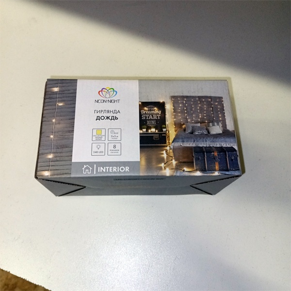 Гирлянда Светодиодный Дождь для использования внутри помещений, контроллер с 8 режимами, 10 нитей, цвет свечения теплый белый