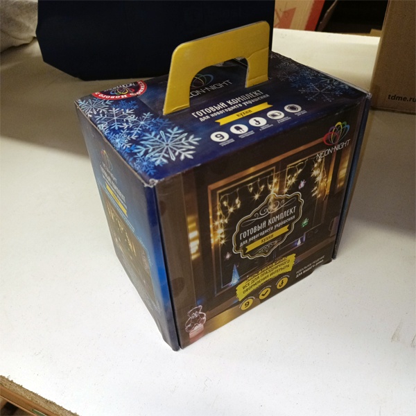 Готовый комплект для новогоднего украшения кухни, гирлянды белого цвета Neon-Night