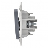 Выключатель двухклавишный ИЭК FLITE ВС12-1-0-ФлМ 10А маренго