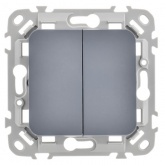 Выключатель двухклавишный ИЭК FLITE ВС12-1-0-ФлМ 10А маренго