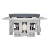 Розетка с зарядкой 2Р+Е со шторками ИЭК FLITE РСЮша11-0-ФлМ 16А с USB AA 3,1А маренго