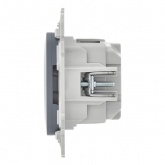 Розетка с зарядкой 2Р+Е со шторками ИЭК FLITE РСЮшс11-0-ФлМ 16А с USB AC 20Вт маренго