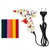 Набор пистолет клеевой Rexant 15Вт 7мм и набор цветных стержней 12штук