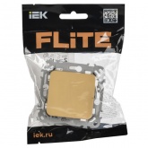 Выключатель одноклавишный ИЭК FLITE ВС11-1-0-ФлЗ 10А золотарник