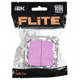 Выключатель двухклавишный ИЭК FLITE ВС12-1-0-ФлПр 10А пурпурный