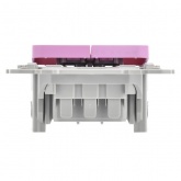 Переключатель двухклавишный ИЭК FLITE ВС62-1-0-ФлПр 10А пурпурный