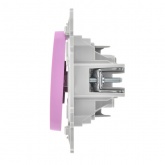 Выключатель кнопочный двухклавишный ИЭК FLITE ВС12-2-0-ФлПр 10А пурпурный