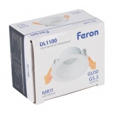 Светильник потолочный встраиваемый Feron DL1100 MR11 G5.3, GU10 белый
