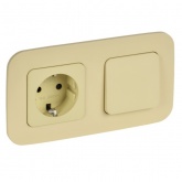 Переключатель одноклавишный ИЭК FLITE ВС61-1-0-ФлН 10А навахо