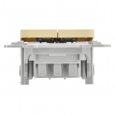 Выключатель кнопочный двухклавишный ИЭК FLITE ВС12-2-0-ФлН 10А навахо