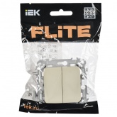 Переключатель двухклавишный ИЭК FLITE ВС62-1-0-ФлСл 10А сливочный