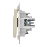 Выключатель кнопочный двухклавишный проходной ИЭК FLITE ВС62-2-0-ФлСл 10А сливочный