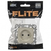 Розетка без заземления ИЭК FLITE РС01-1-ФлСл 10А автозажим сливочный