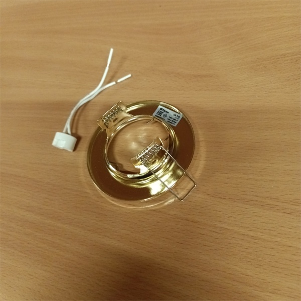 Точечный неповоротный светильник Feron DL10/DL3201, штампованный, золотого цвета под лампу MR16