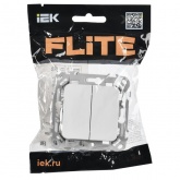 Переключатель двухклавишный ИЭК FLITE ВС62-1-0-ФлЖ 10А жемчуг