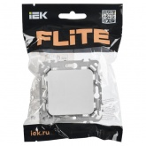 Выключатель кнопочный одноклавишный проходной ИЭК FLITE ВС61-2-0-ФлЖ 10А жемчуг