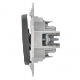 Выключатель двухклавишный ИЭК FLITE ВС12-1-0-ФлМА 10А мокрый асфальт