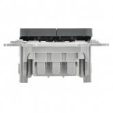 Переключатель двухклавишный ИЭК FLITE ВС62-1-0-ФлМА 10А мокрый асфальт