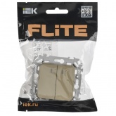 Выключатель двухклавишный с индикацией ИЭК FLITE ВС12-1-1-ФлХ 10А хаки