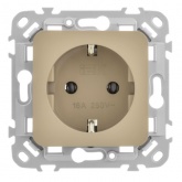 Розетка с заземлением ИЭК FLITE РС11-0-ФлХ 16А хаки