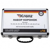 Набор коронок Kranz Bimetal (14, 20, 22, 25, 30, 35, 40, 51, 60, 64, 67) 16 предметов в кейсе