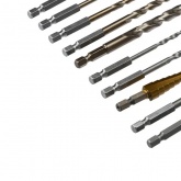Набор сверл комбинированный Kranz 10 предметов (сверла по металлу 5шт, по бетону 4шт и ступенчатое)