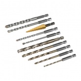 Набор сверл комбинированный Kranz 10 предметов (сверла по металлу 5шт, по бетону 4шт и ступенчатое)