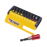 Набор бит Kranz с магнитным держателем 10 шт в пластиковом кейсе
