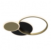 Светильник потолочный светодиодный ЭРА Модерн City CLL-1 60W 3000-6500K RC черный-золото с ДУ