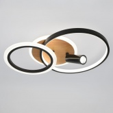 Светильник потолочный светодиодный ЭРА Модерн Rondo CLL-1 85W 3000-6500K RC черный-дерево с ДУ