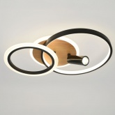Светильник потолочный светодиодный ЭРА Модерн Rondo CLL-1 85W 3000-6500K RC черный-дерево с ДУ