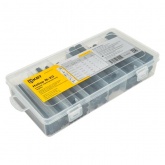 Набор термоусадочных трубок КВТ №23 (черный, прозрачный) в органайзере в нарезке по 100мм 3:1