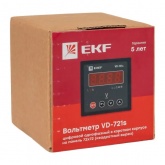 Вольтметр цифровой на панель EKF однофазный 1-500В АС 0,5 в коротком корпусе 72х72х65мм