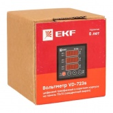 Вольтметр цифровой на панель EKF трехфазный 30-500В АС 0,5 в коротком корпусе 72х72х65мм