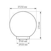 Светильник садово-парковый Оптима Feron НТУ 01-60-251 60W 230V E27 IP44 молочно-белый шар ПМАА