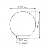 Светильник садово-парковый Оптима Feron НТУ 01-60-253 60W 230V E27 IP44 золотой шар ПМАА