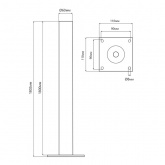 Опора металлическая для серии Оптима Feron h1800мм d60мм, черный, ОМ 1,8