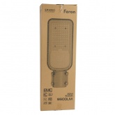 Консольный светодиодный светильник Feron SP3050 100LED 80W 4000K 230V серый IP65 d48-60mm