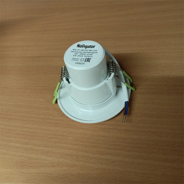 Встраиваемый светильник Навигатор направленного света мощностью 5 Ватт, теплый белый свет, цвет корпуса белый фото 2