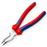 Плоскогубцы комбинированные остроконечные с удлинёнными губками 185 мм хром. 2-комп ручки