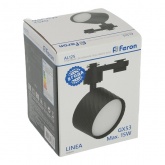 Светильник трековый Feron AL125 Linea под лампу GX53 15W 230V IP40 однофазный, черный