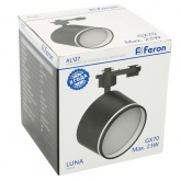 Светильник трековый Feron AL127 Luna под лампу GX70 15W 230V IP40 однофазный, черный