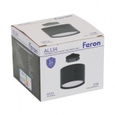 Светильник трековый Feron AL134 под лампу GX53 15W 230V IP40 однофазный, черный